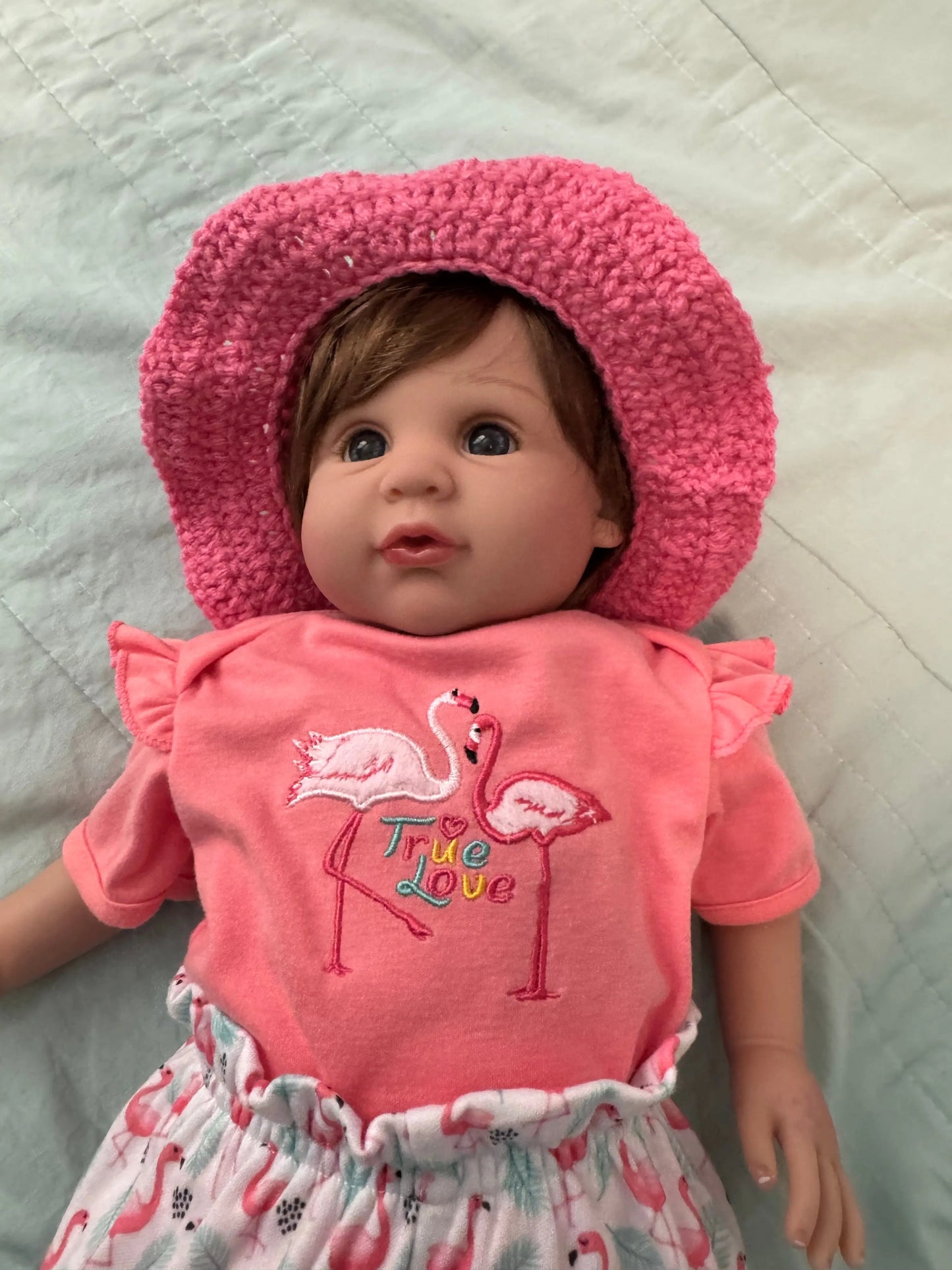 3 piece baby set pink BlackHillsCrochet